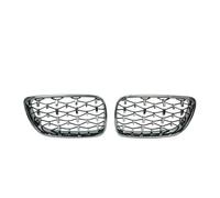 Parrilla Parachoques Delantero Parrilla Delantera Diamante Tipo Riñón Para Serie 2 F22 F23 F87 M2 2014-2019, Color Plateado(Plata)