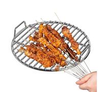 Parrilla - Parrilla de acero inoxidable, antiadherente y resistente al calor, plataforma elevada para hornear, plegable para , ahumar, barbacoa, juego de colección, camping