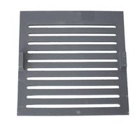 Parrilla plana de hierro fundido, rectangular, con dos asas (lateral), 12 mm de grosor de material, 237 x 240 mm (ancho x profundidad).