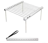 Parrilla plegable de acero inoxidable 304 para cocinar fogata con soporte extraíble y transporte compacto