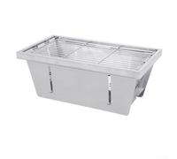 Parrilla plegable de acero inoxidable para camping, compatible con mesa IGT, apta para uso en exteriores
