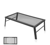 Parrilla plegable para fogata, 50 x 30 cm, estante de cocina con patas, resistente al agua, rejillas de camping sobre hoguera para cocinar, picnic, barbacoa, patio trasero