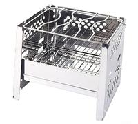 Parrilla plegable portátil de acero inoxidable, compacta para mini barbacoa para camping, senderismo, picnic, cocina al aire libre, resistente a la corrosión
