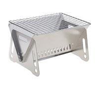 Parrilla plegable portátil para barbacoa de acero inoxidable al aire libre, red para tarjetas, leña, camping, carbón, parrilla plegable de acero inoxidable, camping