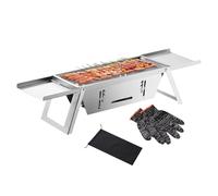Parrilla portátil de carbón, barbacoa para acampar en carbón, mesa compacta de acero inoxidable para viajar al aire libre Picnic , modelo de mesa