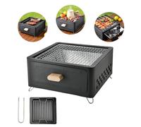 Parrilla portátil de carbón para barbacoa, ahumador compacto con cajón extraíble para cocinar al aire libre, perfecta para camping, picnics y reuniones en la playa