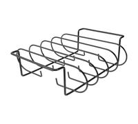 Parrilla Portátil de Hierro para Costillas, Negra, Ligera y Antiadherente | Uso Exterior para Asar, Fácil de Llevar, Accesorio para Barbacoa de Carbón y Parrilla