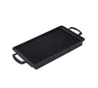 Parrilla portátil para barbacoa, no estable, placa de aluminio para barbacoa exterior, rectangular, fácil de limpiar, placa de cocina de gas