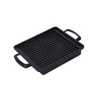 Parrilla portátil para barbacoa, no estable, placa de aluminio para barbacoa exterior, rectangular, fácil de limpiar, placa de cocina de gas