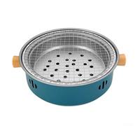 Parrilla portátil plegable de carbón portátil de 12 6 pulgadas para barbacoa al aire libre, estufa multiusos de acero inoxidable con asa, mesa desmontable para camping, picnics, parques, playas (azul)