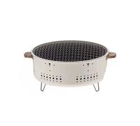 Parrilla Portátil Redonda de Acero Inoxidable para Barbacoa, Horno de Carbón con Rejillas Extraíbles, Ideal para Acampar Al Aire Libre.