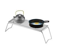 Parrilla Rack, plegable de cocina, herramienta portátil, parrilla de fuego Pit Cooking Rack, para patios de jardín, Backpacking Trips, Fishing Camps, Vegetables, Chicken, Mushrooms
