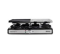 Parrilla Raclette Sogo para 8 Personas - Lisa + Piedra - 1300W Negro