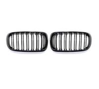 Parrilla radiador 1 Par De Repuesto ABS Negro Brillante Doble 2 Listones Lind Parrilla Delantera Rejilla Riñón Para F15 F16 X5 X6 2014 2015 2016 2017 Rejillas delanteras