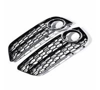 Parrilla radiador 2 Uds Cubierta De Luz Antiniebla Delantera Para Coche Rejilla Malla Nido Abeja Para A5 2008 2009 2010 2011 Negro Rejillas Luz Antiniebla(Chrome)