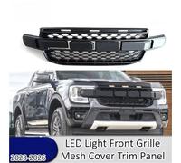Parrilla Radiador Para Ford Para Ranger Para T9 2023-2026 Luz LED Rejilla Delantera Cubierta Malla Panel Embellecedor Juego Diseño Exterior Rejilla Parachoques Delante