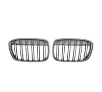 Parrilla Radiador Para X1 F48 F49 2016-2019 Parrillas Delanteras De Carreras Estilo Doble Línea Carbono Superiores Diamantes Cromados Parrilla De Coche(Double-Matte Black)