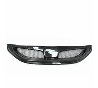 Parrilla radiador Rejilla Delantera De Fibra Carbono Para Civic Sedan SI 2013 2014 2015 9th 4 Puertas, Solo Kit Malla Para Capó Y Parachoques Superior Coche Rejillas delanteras