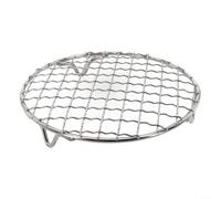 Parrilla redonda con patas para camping y barbacoa al aire libre, bandeja para hornear con distribución uniforme del calor y superficie de espejo, fácil de limpiar, ideal para diferentes cocinas y