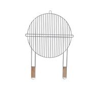 Parrilla redonda de 46 cm con 2 asas de madera, acero cromado