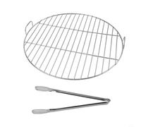 Parrilla redonda de acero inoxidable con mango para barbacoa Weber 7432 y 57 cm, diámetro de 45 cm, apta para alimentos, apta para lavavajillas (53 cm)