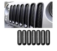 Parrilla Rejilla Radiador Para Jeep Para Wrangler JK 2007-2017 7 Piezas Insertos Malla Rejilla Delantera Embellecedor Con Clip Para Coche Accesorios Estilo Para(Negro mate)