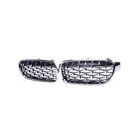 Parrilla Rejilla Radiador Para Serie 3 Para F30 Para F35 Para F31 2012-2018 1 Par Rejillas Riñón Cromadas Estilo Meteorito Carreras Diamante(Full Silver)