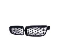 Parrilla Rejilla Radiador Para Serie 3 Para F30 Para F35 Para F31 2012-2018 1 Par Rejillas Riñón Cromadas Estilo Meteorito Diamante Parrillas Carreras(Glossy Black)