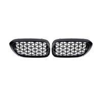 Parrilla Rejilla Radiador Para Serie 5 Para G30 Para G31 Para G38 530i 540i 550i 2018-2020 Rejillas Delanteras Tipo Riñón Doble Listón Estilo Diamante(Diamond-Glossy Black)
