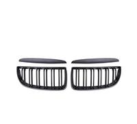 Parrilla Rejilla Radiador Parrilla Delantera Tipo Riñón Para Serie 3 E90 E91 320i 323i 328i 335i 2005-2008 1 Par Rejillas Capó Doble Línea(Negro mate)