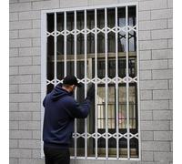 Parrilla Securi de aluminio antirrobo con cerradura para barras deslizantes horizontales pesadas para la seguridad del hogar (80 x 110 cm (ancho x alto 81,3 x 111,8 cm)