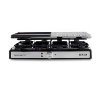 Parrilla SOGO BAR-SS-10387 Raclette 8 personas 1400W termostato piedra y grill