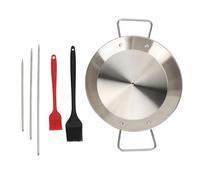 Parrilla vertical para brochetas, parrilla BBQ vertical de acero inoxidable con brochetas desmontables y base con recipiente recogaprecios para kebabs de pollo y carne asada, ideal (Con cepillo)