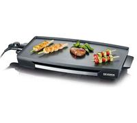 SEVERIN Parrilla de mesa para carne, pescado y verduras, parrilla eléctrica antiadherente XXL, plancha de cocina con bandeja de goteo y control de temperatura, negro, KG 2397