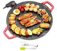 Parrillas de interior eléctricas sin humo, 2026 nueva plancha eléctrica antiadherente multifuncional para uso en interiores, sartén compacta de mesa de calentamiento rápido, para filetes, hambur 36cm