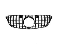 Parrillas Listón Doble Parrilla Delantera Carreras Estilo GT Para Mercedes Para Benz GLE W166 2015-2019 GLE320 GLE300 GLE350 GLE400 GLE500 Parrilla Parachoques(Black)