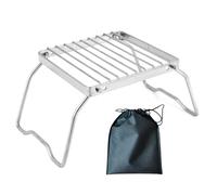 Parrillas portátiles, rejilla, soporte para hogueras, acero inoxidable, estufa de camping, fogata plegable para cocinar al aire libre, fogata portátil, estufa de camping