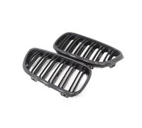 Parrillas Riñones Para BMW Para M2 2014-21 Emblema Parrilla Delantera De Fibra Carbono Con Doble Lama Y Ventilación doble puente negro