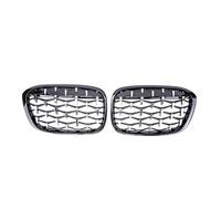 Parrillas Riñones Para BMW Para X1 F48 F49 2016 2017 2018 2019 Parrilla Delantera De Riñón Tipo Diamante delantera(Black And Silver)