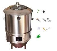 Parrillero Ahumador Barbacoa Incluye Termómetro Y Accesorios Fabricado en Acero Inoxidable Rejilla Colgante en Forma De Anillo 42 Cm De Diámetro Barril para Asador(42 * 83cm)