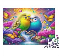 Parrot 1000Pc Puzzle for Adults Kids Lovebirds Flowers and Butterflies Fun Present Activity for Home Age 12 Years Up 38x26cm 1000pcs