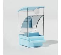 Parrot Automatic Feeder Integrated Machine, Hanging Anti Splash Bird Food Box, Husk Separation New Automatic Feeder (Blue)
