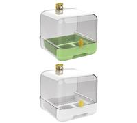 Parrot Bath Feeder - 2 in 1 Pull-out Bowl for Cage, Bird, and Pet with a Transparent Function, Bathtub Water Dish for Inside, Outside, and Garden, Acrylic, 5.5x5.1x5.9 Inch