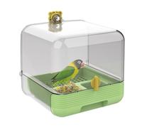 Parrot Bath | Pull-out Parrot Feeder For Cage | 2 In 1 Bowl Bathtub Transparent Desisgn For Pet Inside SOutdoors Yard Deck Garden