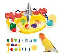 Parrot Bathtub Pool, Automatic Bird Shower, 15.75x10.04in Electric Fountain Tub, Built in Running Faucet, Interactive Toy Accessories for Fun, Bathing Station, Cockatiel, Lovebird