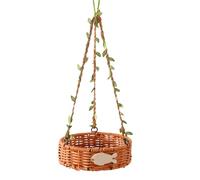 Parrot Bed, Canary Nest, Hand-Woven Rattan Design with Breathable Vintage Style, Bird Shelter for Climbing, Sleeping, Chewing, Foraging, Nesting, Training, Lory, 5.91x1.57 Inches
