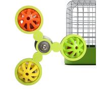 Parrot Bell Ball - Metal, ABS 11x11x4cm | Colorful Bird Rotating Windmill Ball For Cage | Parrot Rotating Windmill Bell Balls | Interactive Cockatiel Sensory Cage Toy For Bird Enrichment and Play