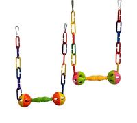 Parrot Bell Colorful Swing- 5.31 Inches Natural Wooden Bird| Colorful | Cockatiels Lovebirds Canaries Bunnies Guineas Chinchillas Aviary Equipment Activity Centers Pet Playground