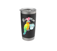 Parrot Bird Mom - Acuarela de periquito de sol somnoliento Vaso térmico de acero inoxidable de doble pared