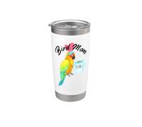 Parrot Bird Mom - Acuarela de sol somnoliento Vaso térmico de acero inoxidable de doble pared